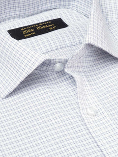 Light Blue Self Micro Checkered, Elite Edition, French Collar Men’s Formal Shirt  (FS-1818)