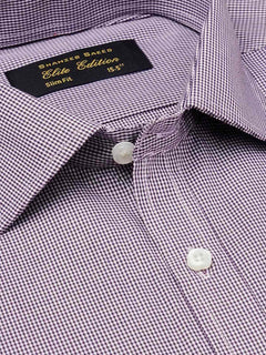 Dark Purple Micro Checkered, Elite Edition, French Collar Men’s Formal Shirt  (FS-1820)
