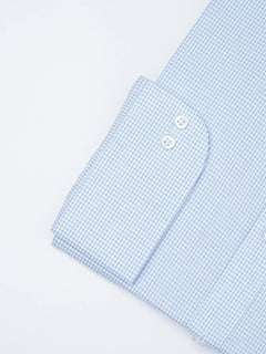 Blue Self Micro Checkered, Elite Edition, French Collar Men’s Formal Shirt  (FS-1822)
