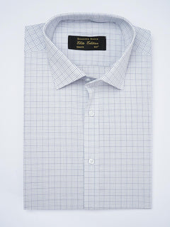 Blue Micro Checkered, Elite Edition, French Collar Men’s Formal Shirt  (FS-1825)