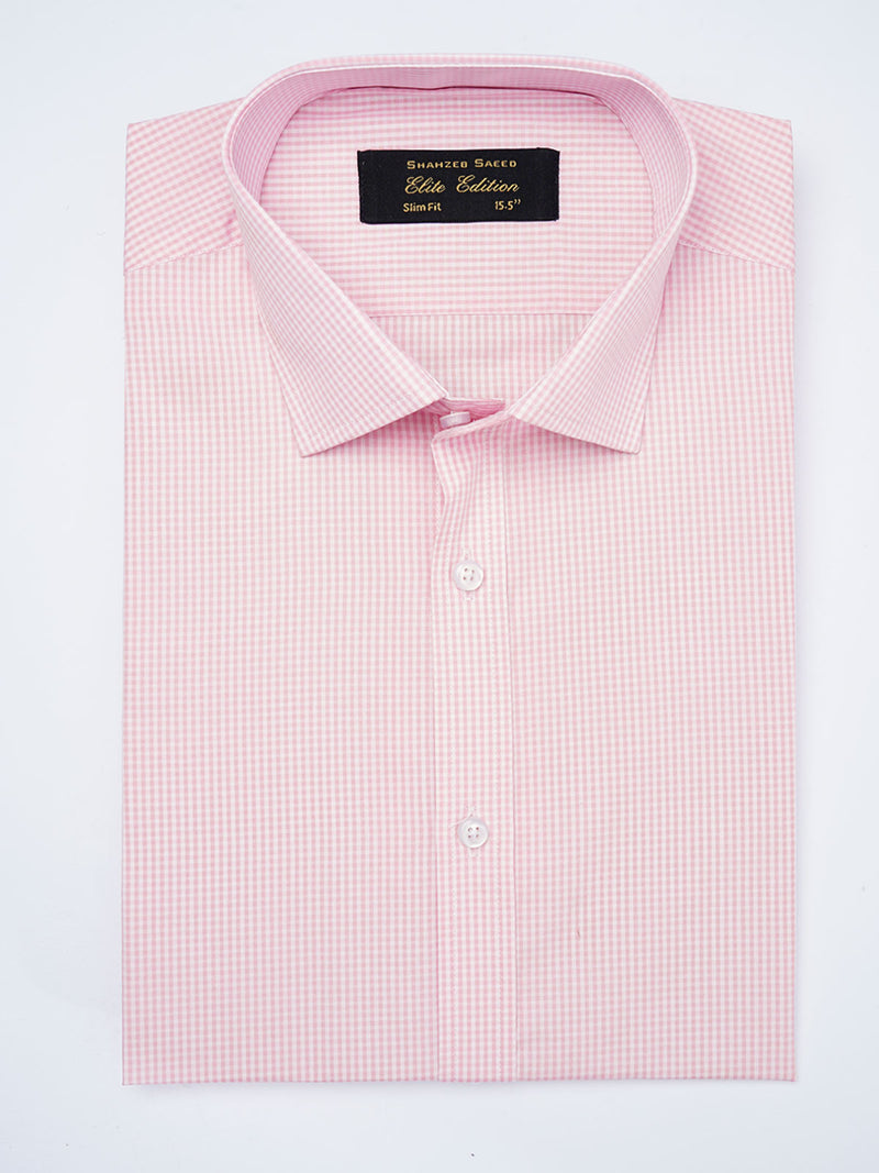 Pink Micro Checkered, Elite Edition, French Collar Men’s Formal Shirt  (FS-1828)