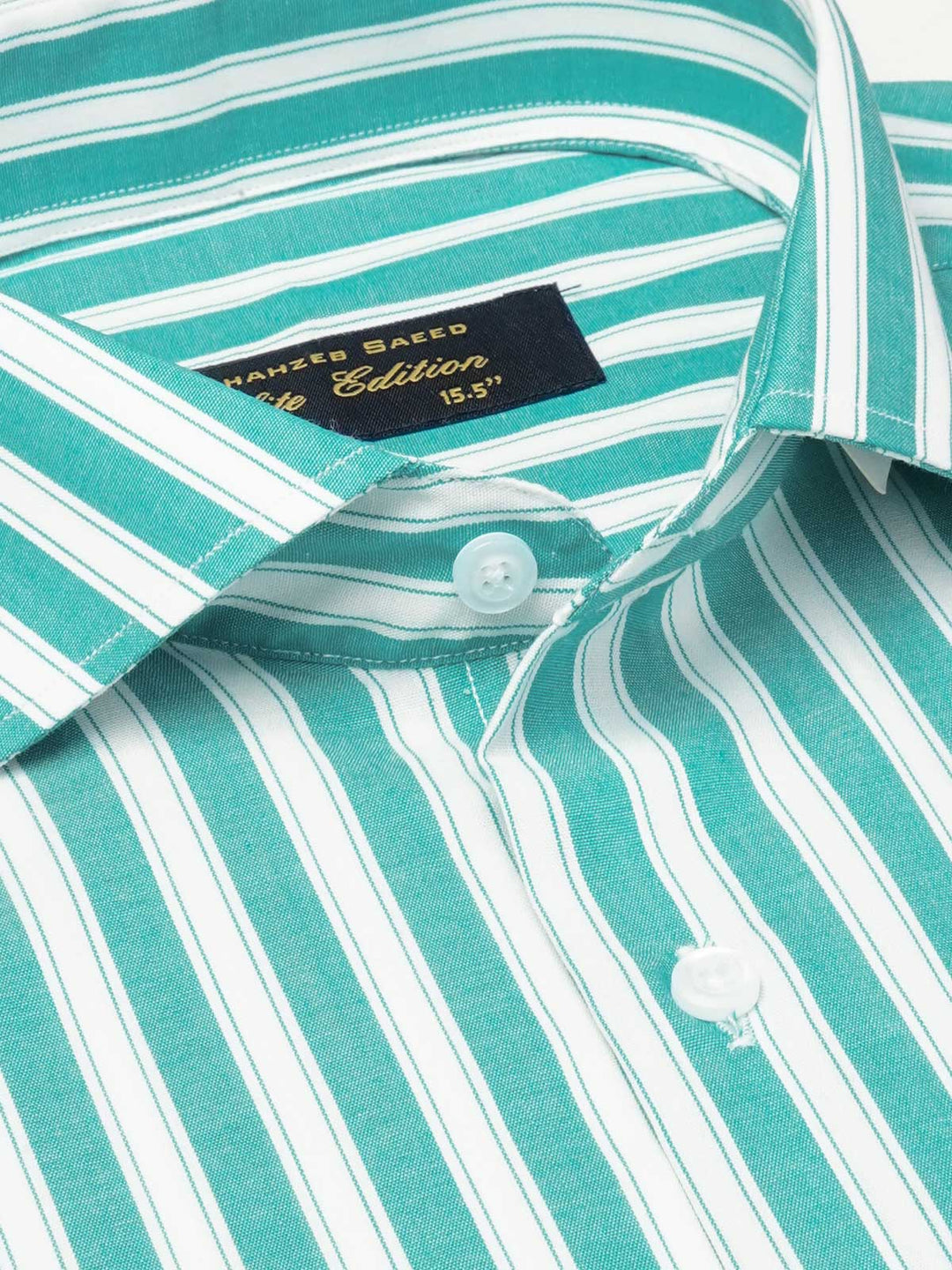 Teal Striped, Elite Edition, Cutaway Collar Men’s Formal Shirt (FS-1829)