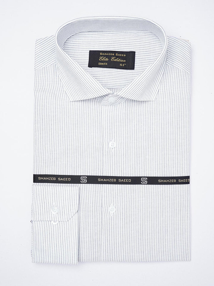 Blue Self Striped, Elite Edition, Cutaway Collar Men’s Formal Shirt (FS-1832)