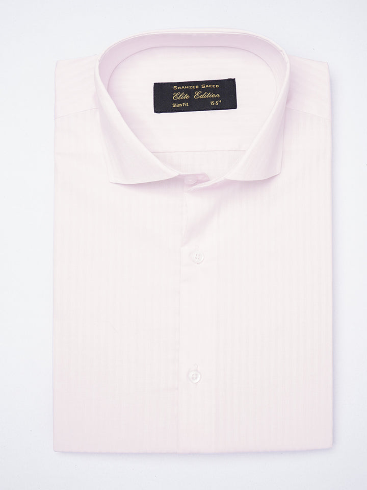 Baby Pink Self Striped, Elite Edition, Cutaway Collar Men’s Formal Shirt (FS-1834)