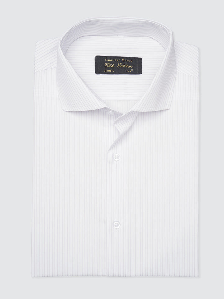 Light Purple & White Self Striped, Elite Edition, Cutaway Collar Men’s Formal Shirt (FS-1835)