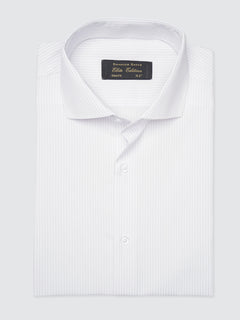 Light Purple & White Self Striped, Elite Edition, Cutaway Collar Men’s Formal Shirt (FS-1835)