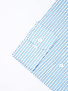 White & Blue Striped, Elite Edition, Cutaway Collar Men’s Formal Shirt (FS-1836)