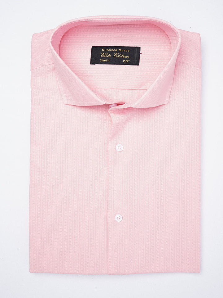 Pink Self Striped, Elite Edition, Cutaway Collar Men’s Formal Shirt (FS-1838)