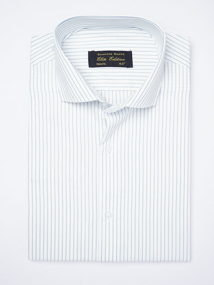 Blue & White Striped, Elite Edition, Cutaway Collar Men’s Formal Shirt (FS-1839)