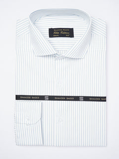 Blue & White Striped, Elite Edition, Cutaway Collar Men’s Formal Shirt (FS-1839)