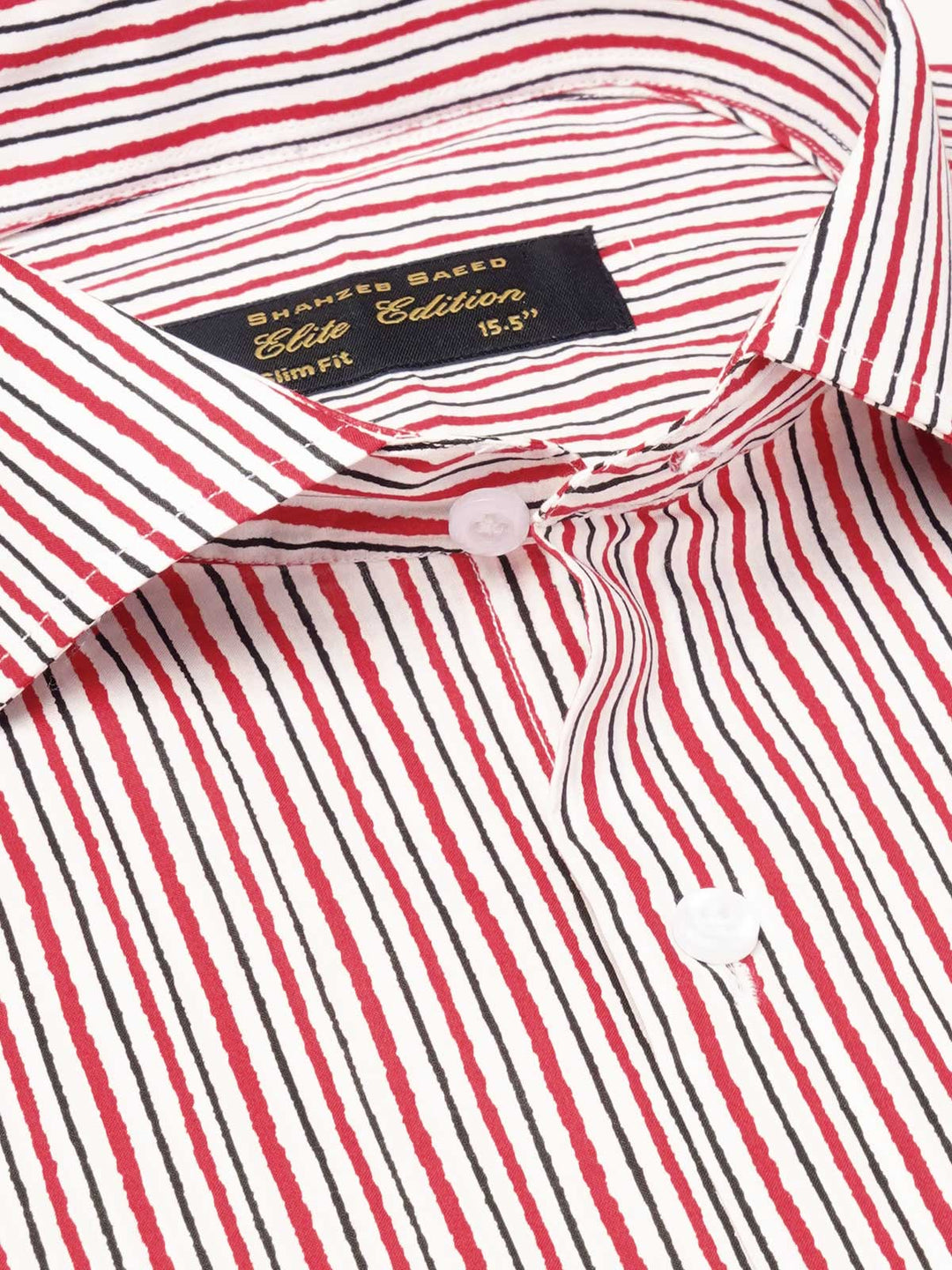 Red & Black Striped, Elite Edition, Cutaway Collar Men’s Formal Shirt (FS-1840)