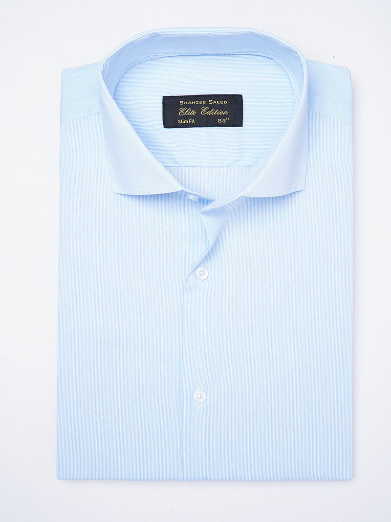 Blue Self Striped, Elite Edition, Cutaway Collar Men’s Formal Shirt (FS-1842)