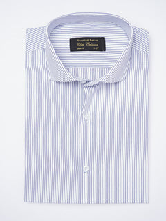 White & Blue Striped, Elite Edition, Cutaway Collar Men’s Formal Shirt (FS-1844)