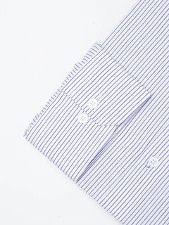 White & Blue Striped, Elite Edition, Cutaway Collar Men’s Formal Shirt (FS-1844)