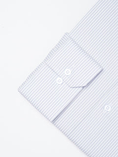 Grey Self Striped, Elite Edition, Cutaway Collar Men’s Formal Shirt (FS-1846)