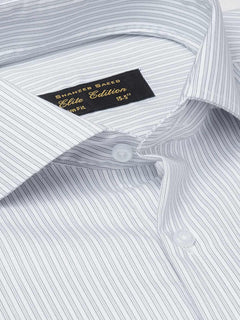 Grey Self Striped, Elite Edition, Cutaway Collar Men’s Formal Shirt (FS-1847)