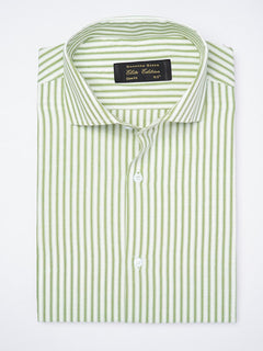 Light Green Striped, Elite Edition, Cutaway Collar Men’s Formal Shirt (FS-1851)