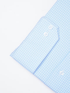Light Blue Self Checkered, Elite Edition, French Collar Men’s Formal Shirt (FS-1856)