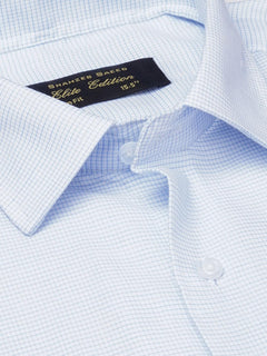 Light Blue Self Micro Checkered, Elite Edition, French Collar Men’s Formal Shirt (FS-1858)