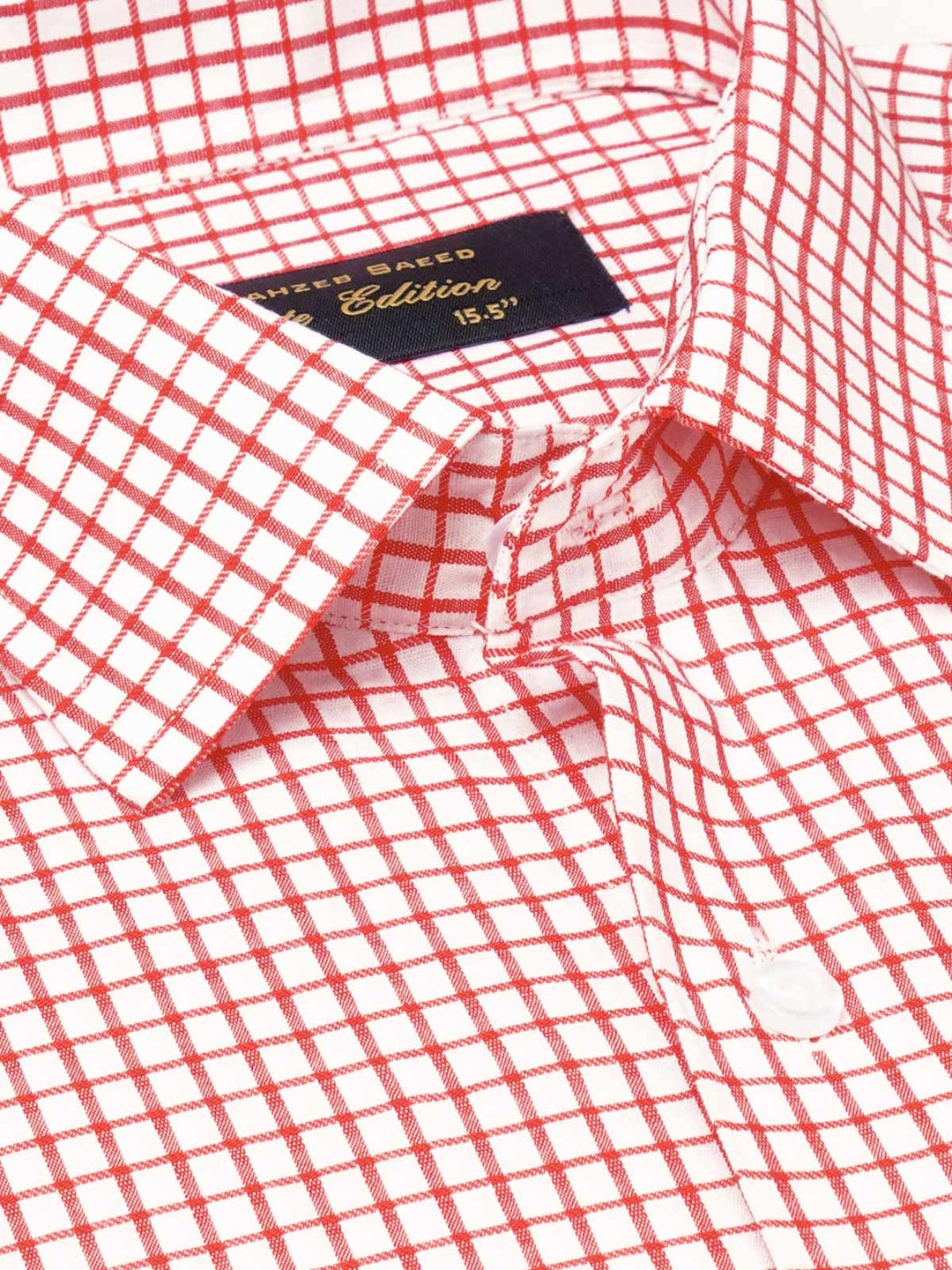 Red & White Checkered, Elite Edition, French Collar Men’s Formal Shirt (FS-1862)