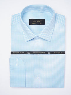 Blue Self Micro Checkered, Elite Edition, French Collar Men’s Formal Shirt  (FS-1864)