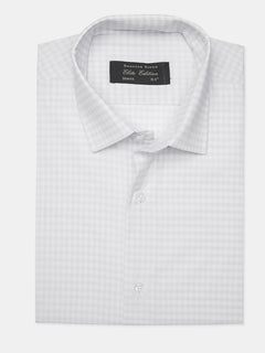 Light Grey Self Checkered, Elite Edition, French Collar Men’s Formal Shirt (FS-1867)