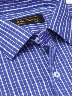 Blue Checkered, Elite Edition, French Collar Men’s Formal Shirt (FS-1868)