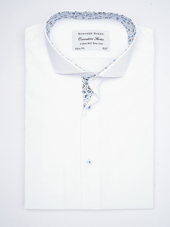 White, Elite Edition, Cutaway Collar Men’s Designer Formal Shirt (FS-1869)