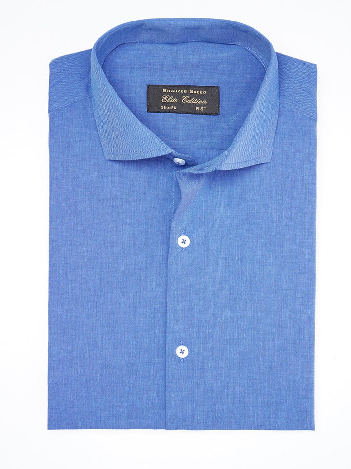 Ink Blue Self, Elite Edition, Cutaway Collar Men’s Formal Shirt (FS-1871)