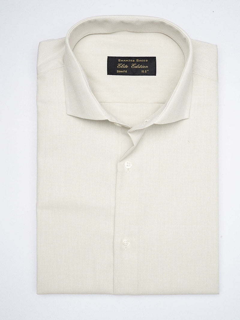 Cream Colour Self, Cutaway Collar, Elite Edition, Men’s Formal Shirt  (FS-1875)