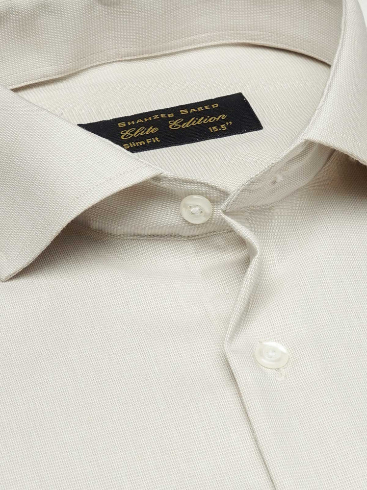 Cream Colour Self, Cutaway Collar, Elite Edition, Men’s Formal Shirt  (FS-1875)