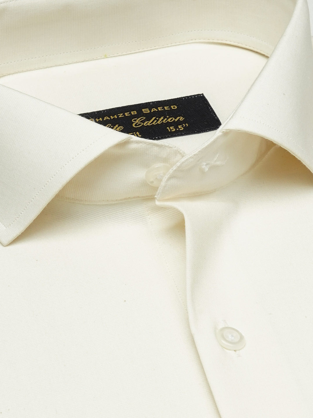 Cream Self, Elite Edition, Cutaway Collar Men’s Formal Shirt (FS-1876)