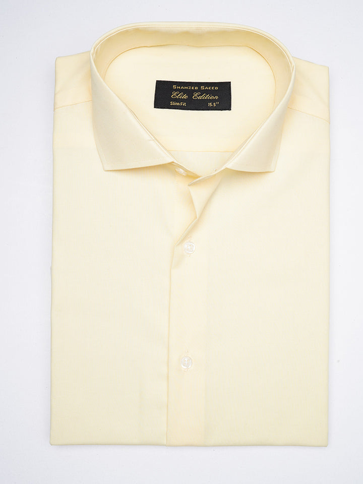 Lemon Plain, Elite Edition, Cutaway Collar Men’s Formal Shirt (FS-1880)