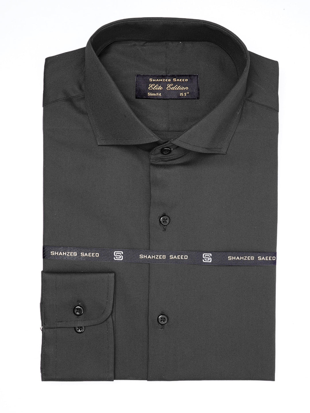 Black Plain, Elite Edition, Cutaway Collar Men’s Formal Shirt (FS-1881)