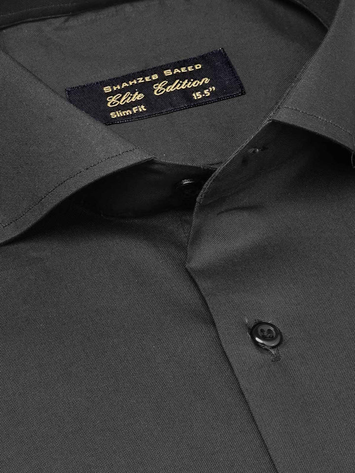 Black Plain, Elite Edition, Cutaway Collar Men’s Formal Shirt (FS-1881)