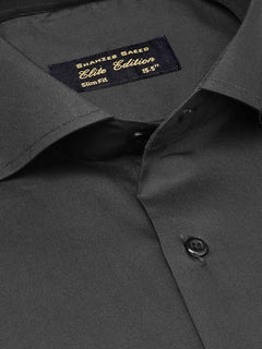 Black Plain, Elite Edition, Cutaway Collar Men’s Formal Shirt (FS-1881)