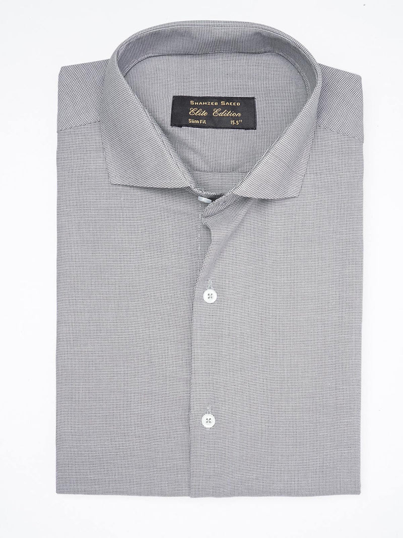 Dark Grey Self, Cutaway Collar, Elite Edition, Men’s Formal Shirt  (FS-1887)