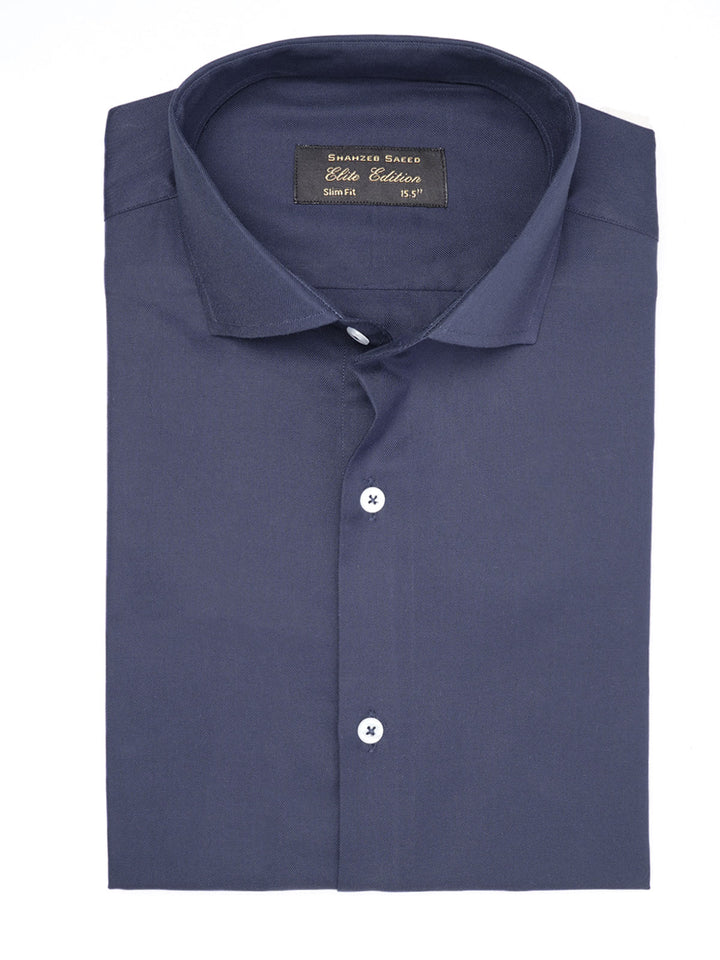 Navy Blue Plain, Elite Edition, Cutaway Collar Men’s Formal Shirt (FS-1892)