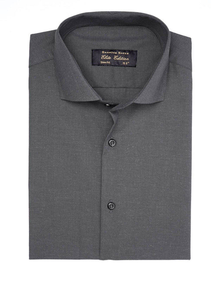 Charcoal Grey Self, Elite Edition, Cutaway Collar Men’s Formal Shirt (FS-1893)