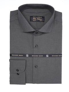 Charcoal Grey Self, Elite Edition, Cutaway Collar Men’s Formal Shirt (FS-1893)