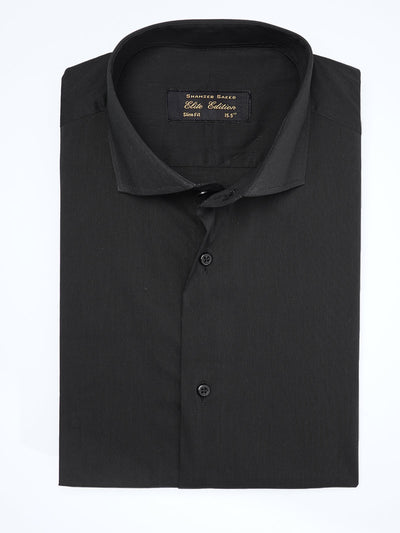 Black Plain, Cutaway Collar, Elite Edition, Men’s Formal Shirt  (FS-1897)