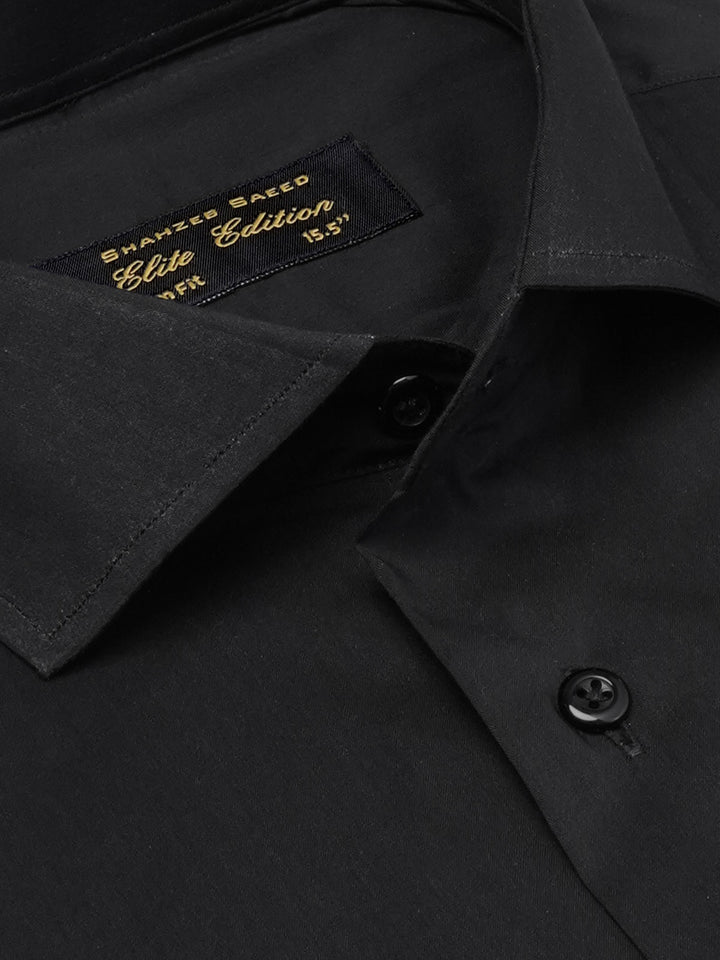 Black Plain, Cutaway Collar, Elite Edition, Men’s Formal Shirt  (FS-1897)