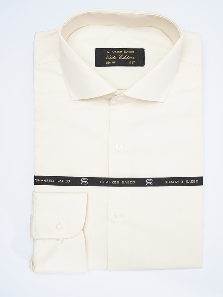 Cream Plain, Cutaway Collar, Elite Edition, Men’s Formal Shirt  (FS-1907)