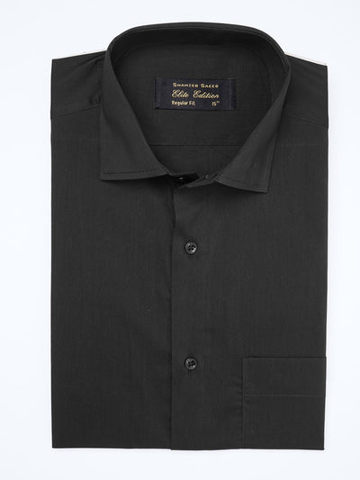 Black Plain, Cutaway Collar, Elite Edition, Men’s Formal Shirt  (FS-1916)