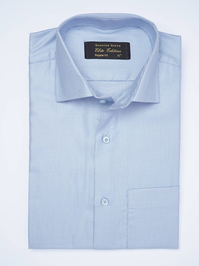 Blue Textured, Cutaway Collar, Elite Edition, Men’s Formal Shirt  (FS-1918)