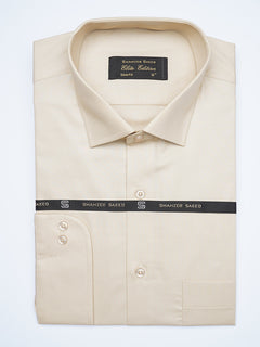 Beige Plain, French Collar, Elite Edition, Men’s Formal Shirt  (FS-1922)