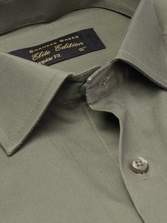 Army Green Plain, Cutaway Collar, Elite Edition, Men’s Formal Shirt  (FS-1923)