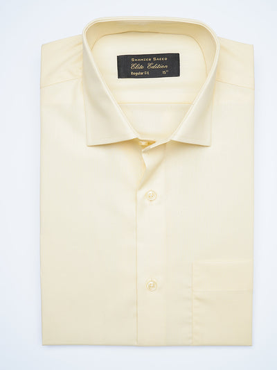 Beige Plain, Cutaway Collar, Elite Edition, Men’s Formal Shirt  (FS-1926)