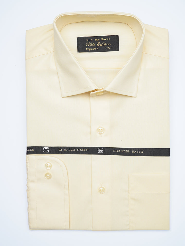 Beige Plain, Cutaway Collar, Elite Edition, Men’s Formal Shirt  (FS-1926)