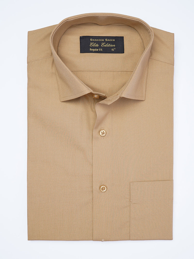 Brown Plain, Cutaway Collar, Elite Edition, Men’s Formal Shirt  (FS-1928)